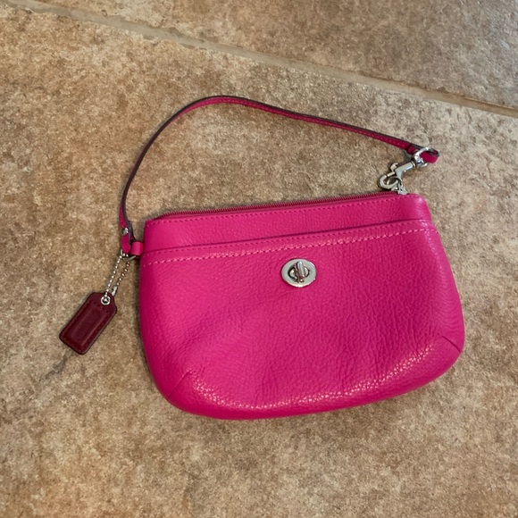 Coach Handbags - Coach Pink Leather Wristlet